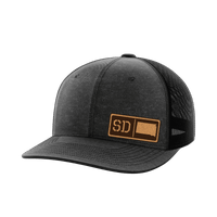 Thumbnail for South Dakota Homegrown Hats Hat Greater Half Heather Black/Black Genuine Leather South Dakota