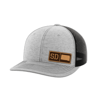 Thumbnail for South Dakota Homegrown Hats Hat Greater Half Heather Grey/Black Genuine Leather South Dakota