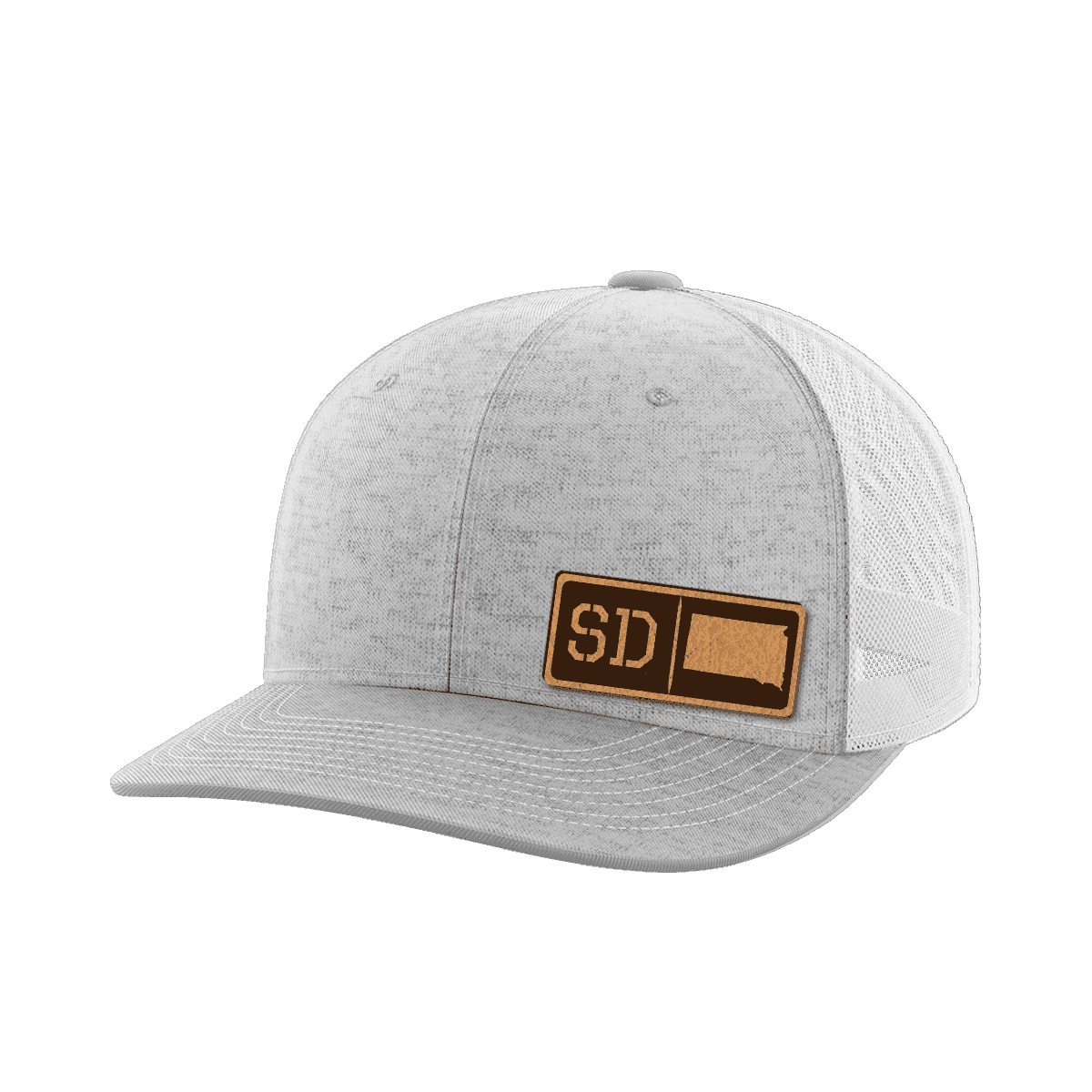 South Dakota Homegrown Hats Hat Greater Half Heather Grey/White Genuine Leather South Dakota