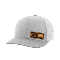 Thumbnail for South Dakota Homegrown Hats Hat Greater Half Heather Grey/White Genuine Leather South Dakota