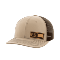 Thumbnail for South Dakota Homegrown Hats Hat Greater Half Khaki/Coffee Genuine Leather South Dakota