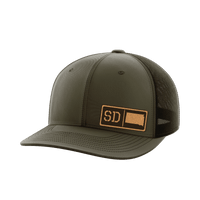 Thumbnail for South Dakota Homegrown Hats Hat Greater Half OD Green/Black Genuine Leather South Dakota