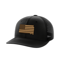 Thumbnail for South Dakota United Hats Hat Greater Half Black/Black Genuine Leather South Dakota
