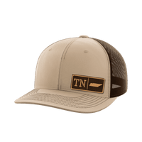 Thumbnail for Tennessee Homegrown Hats Hat Greater Half Khaki/Coffee Genuine Leather Tennessee