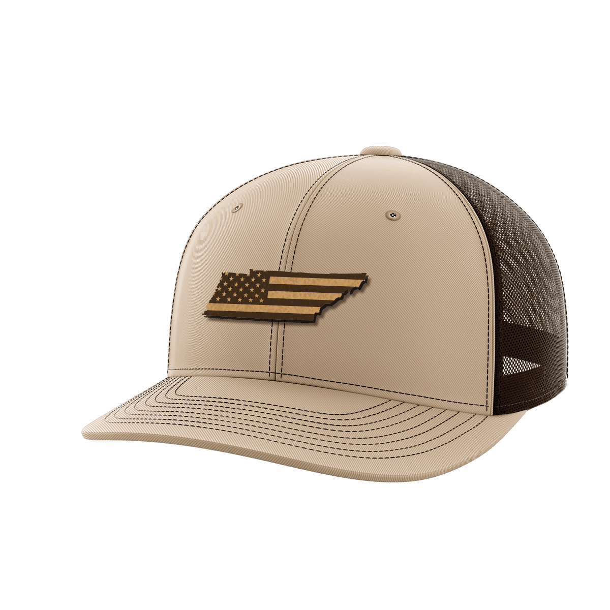 Tennessee United Hats Hat Greater Half Khaki/Coffee Genuine Leather Tennessee