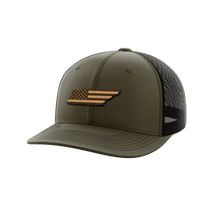 Thumbnail for Tennessee United Hats Hat Greater Half OD Green/Black Genuine Leather Tennessee