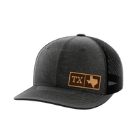 Thumbnail for Texas Homegrown Hats Hat Greater Half Heather Black/Black Genuine Leather Texas