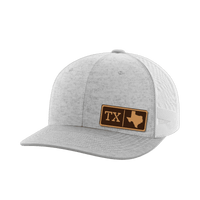 Thumbnail for Texas Homegrown Hats Hat Greater Half Heather Grey/White Genuine Leather Texas