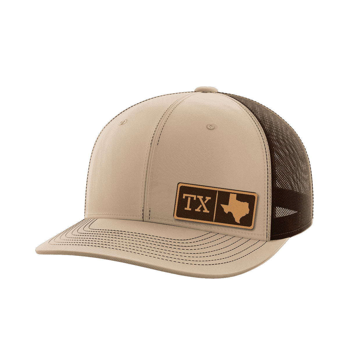 Texas Homegrown Hats Hat Greater Half Khaki/Coffee Genuine Leather Texas