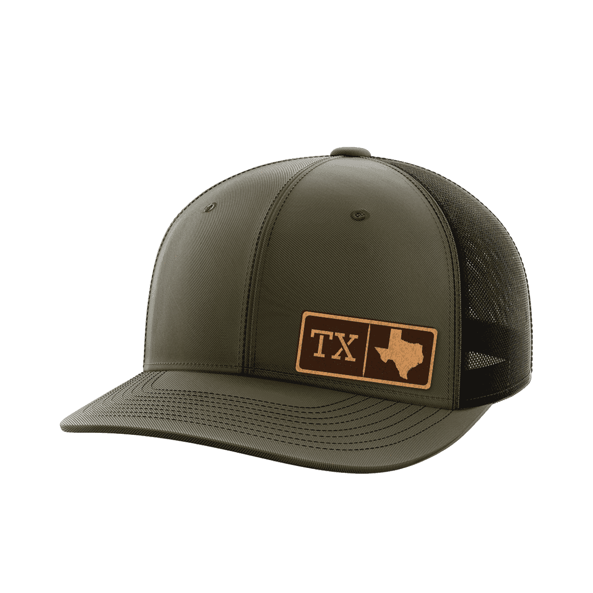 Texas Homegrown Hats Hat Greater Half OD Green/Black Genuine Leather Texas