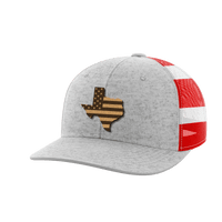 Thumbnail for Texas United Hats Hat Greater Half Heather Grey/Flag Genuine Leather Texas