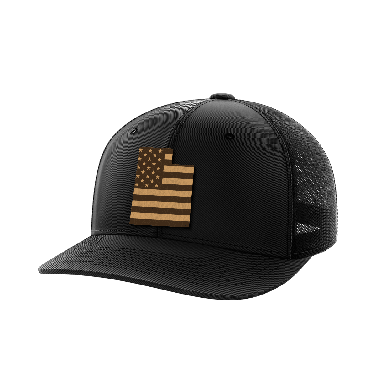 Utah United Hats Hat Greater Half Black/Black Genuine Leather Utah