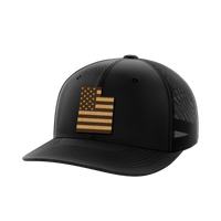 Thumbnail for Utah United Hats Hat Greater Half Black/Black Genuine Leather Utah