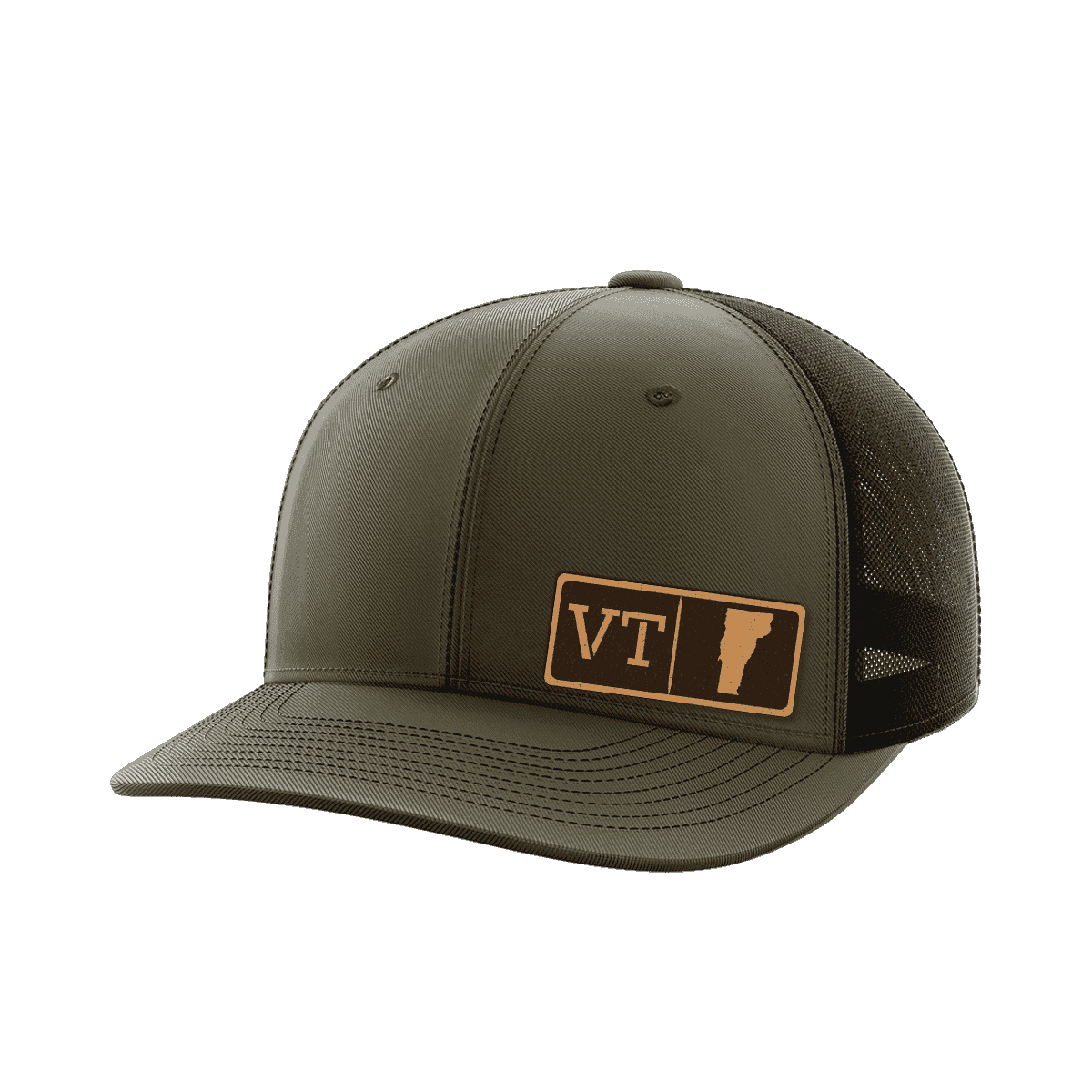 Vermont Homegrown Hats Hat Greater Half OD Green/Black Genuine Leather Vermont