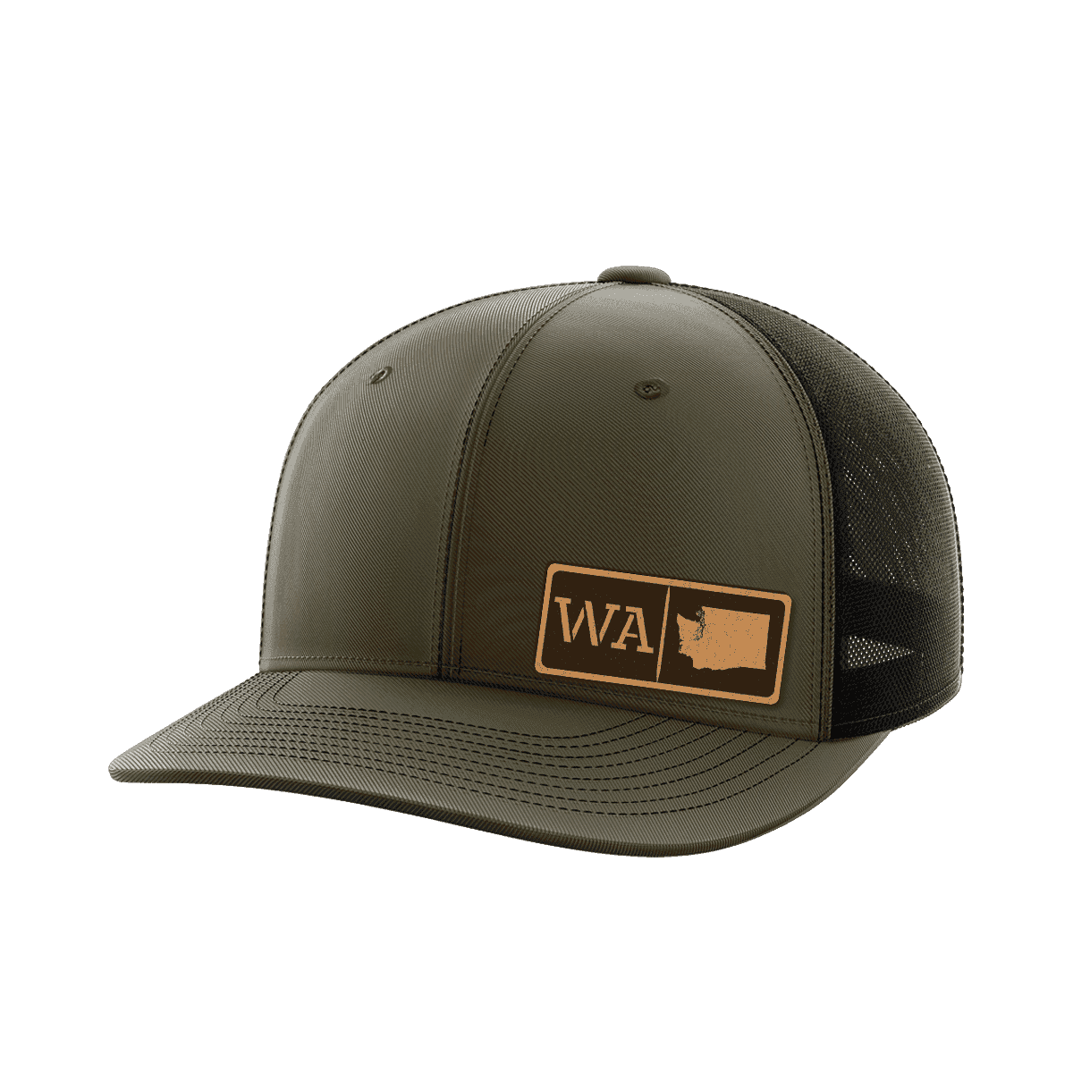 Washington Homegrown Hats Hat Greater Half OD Green/Black Genuine Leather Washington