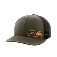 Thumbnail for Washington Homegrown Hats Hat Greater Half OD Green/Black Genuine Leather Washington