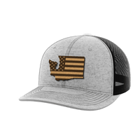 Thumbnail for Washington United Hats Hat Greater Half Heather Grey/Black Genuine Leather Washington