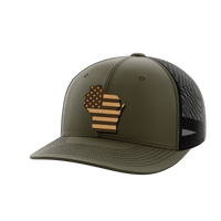 Thumbnail for Wisconsin United Hats Hat Greater Half OD Green/Black Genuine Leather Wisconsin