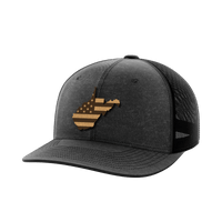 Thumbnail for West Virginia United Hats Hat Greater Half Heather Black/Black Genuine Leather West Virginia