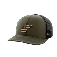 Thumbnail for West Virginia United Hats Hat Greater Half OD Green/Black Genuine Leather West Virginia