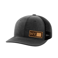 Thumbnail for Wyoming Homegrown Hats Hat Greater Half Heather Black/Black Genuine Leather Wyoming