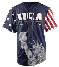 Thumbnail for USA Liberty Baseball Jersey Baseball Jersey Greater Half