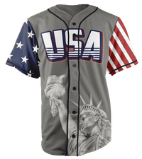 Thumbnail for USA Liberty Baseball Jersey Baseball Jersey Greater Half