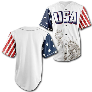 Custom White USA Baseball Jersey Baseball Jersey Greater Half