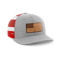 Thumbnail for Amerigun Flag Patch Hat Hat Greater Half Heather Grey/Flag Genuine Leather