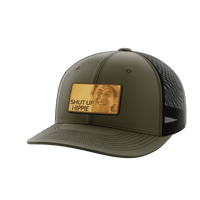 Thumbnail for Shut Up Hippie Leather Patch Hat Hat Greater Half OD Green/Black