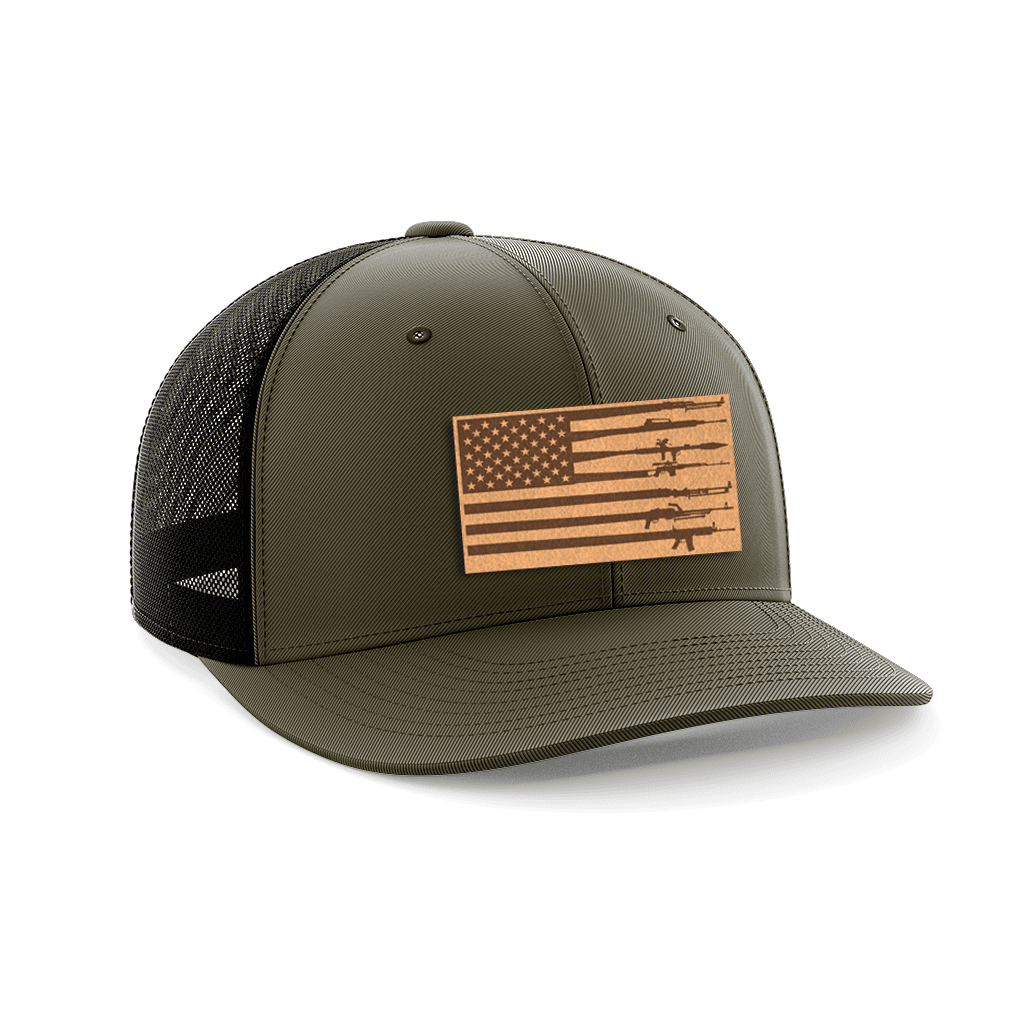 Rifle Flag Patch Hat Hat Greater Half Heather Grey/Black Genuine Leather