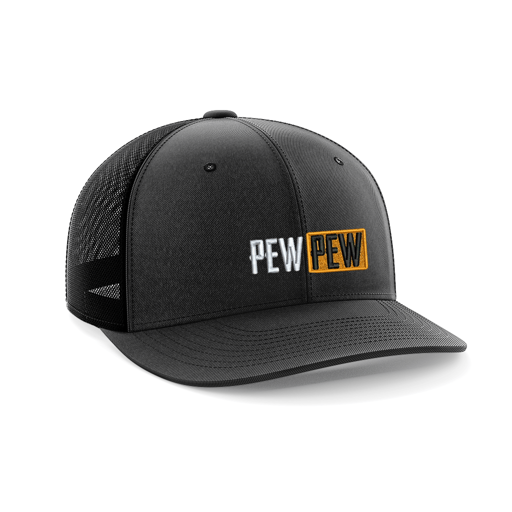 Pew Pew Hub Embroidered Trucker Hat Hat Greater Half