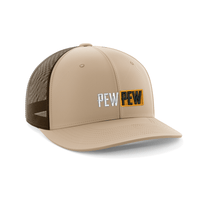 Thumbnail for Pew Pew Hub Embroidered Trucker Hat Hat Greater Half Khaki/Coffee