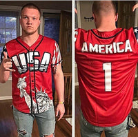 Thumbnail for USA Liberty Baseball Jersey Baseball Jersey Greater Half
