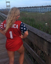 Thumbnail for USA Liberty Baseball Jersey Baseball Jersey Greater Half