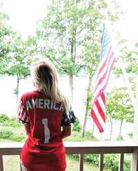 Thumbnail for USA Liberty Baseball Jersey Baseball Jersey Greater Half
