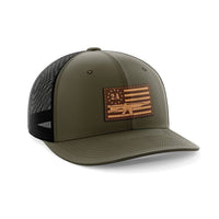 Thumbnail for 2nd Amendment AR15 Leather Patch Hat Hat Greater Half OD Green/Black