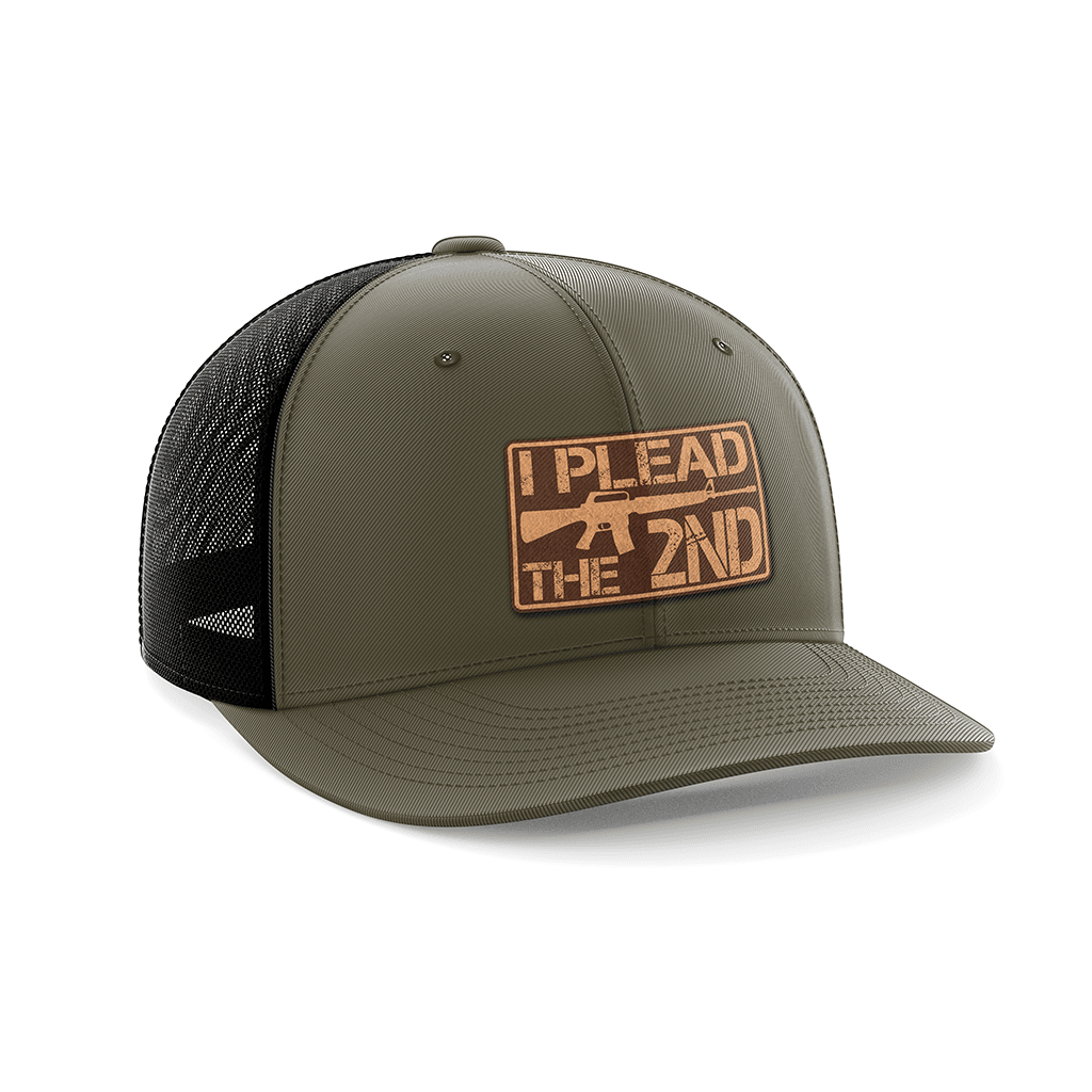 I Plead The 2nd Leather Patch Hat Hat Greater Half OD Green/Black