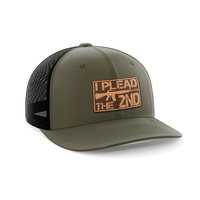 Thumbnail for I Plead The 2nd Leather Patch Hat Hat Greater Half OD Green/Black