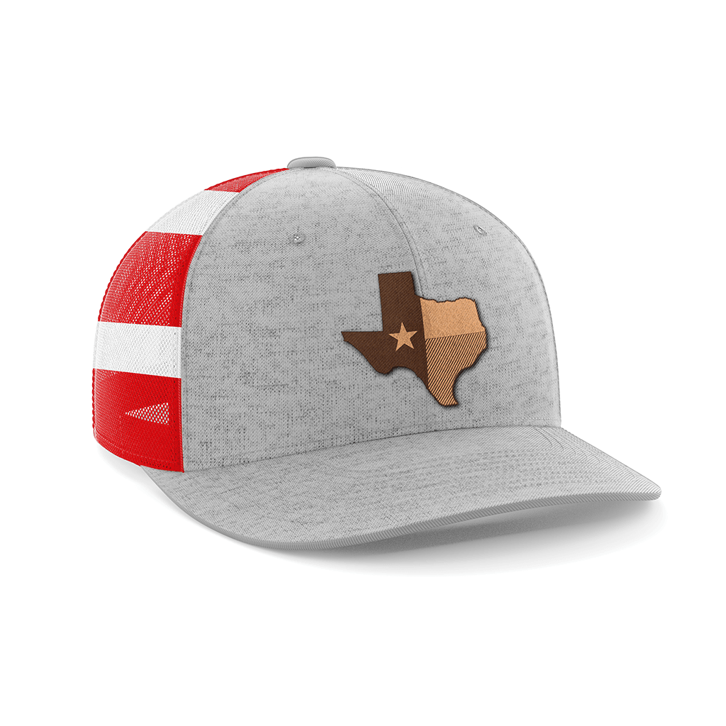Texas Leather Patch Hat Hat Greater Half Heather Grey/Flag Texas