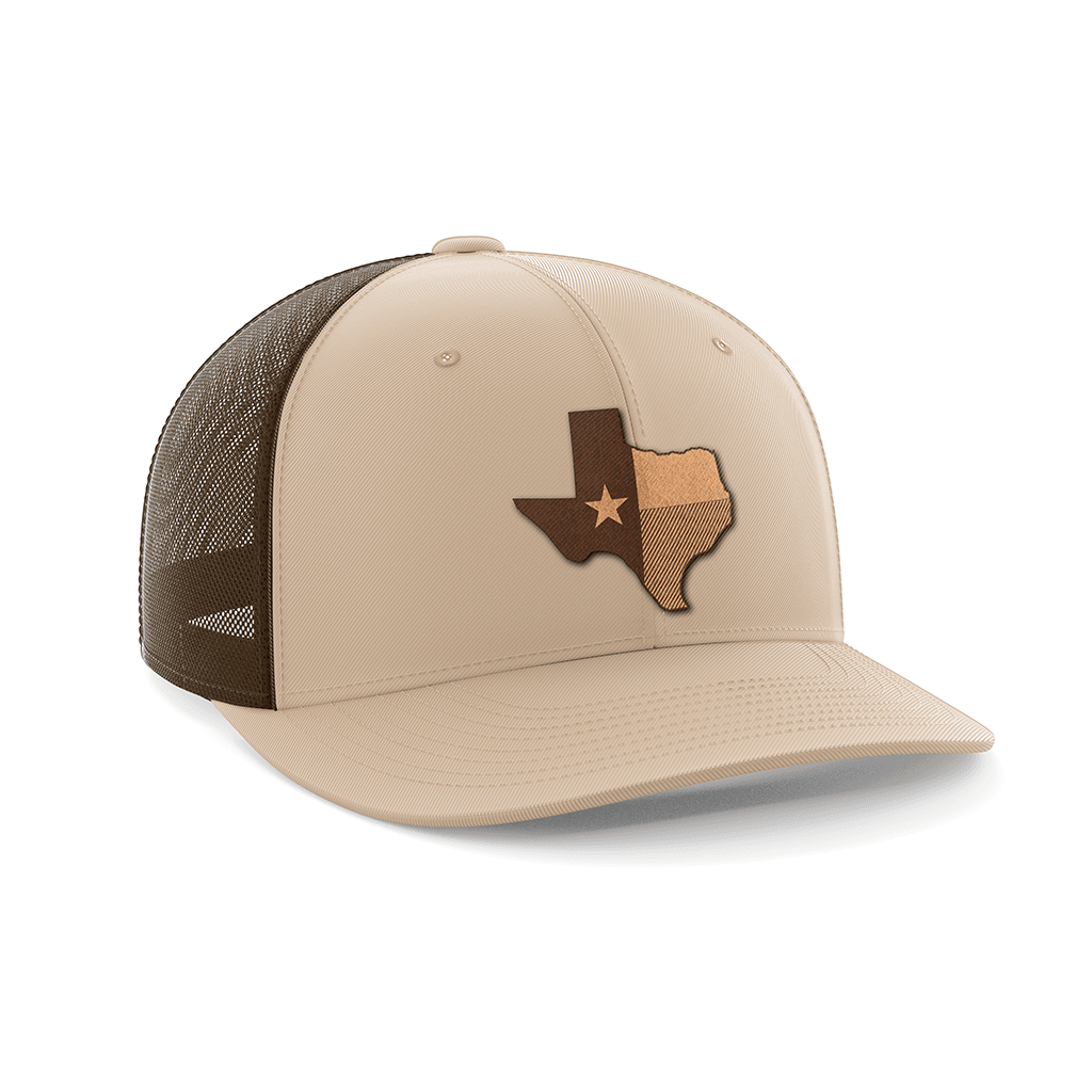Texas Leather Patch Hat Hat Greater Half Khaki/Coffee Texas