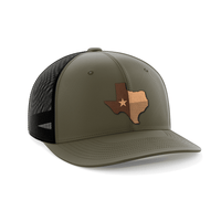 Thumbnail for Texas Leather Patch Hat Hat Greater Half OD Green/Black Texas