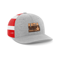 Thumbnail for USA Drinking Team Patch Hat Hat Greater Half Black/Black Genuine Leather