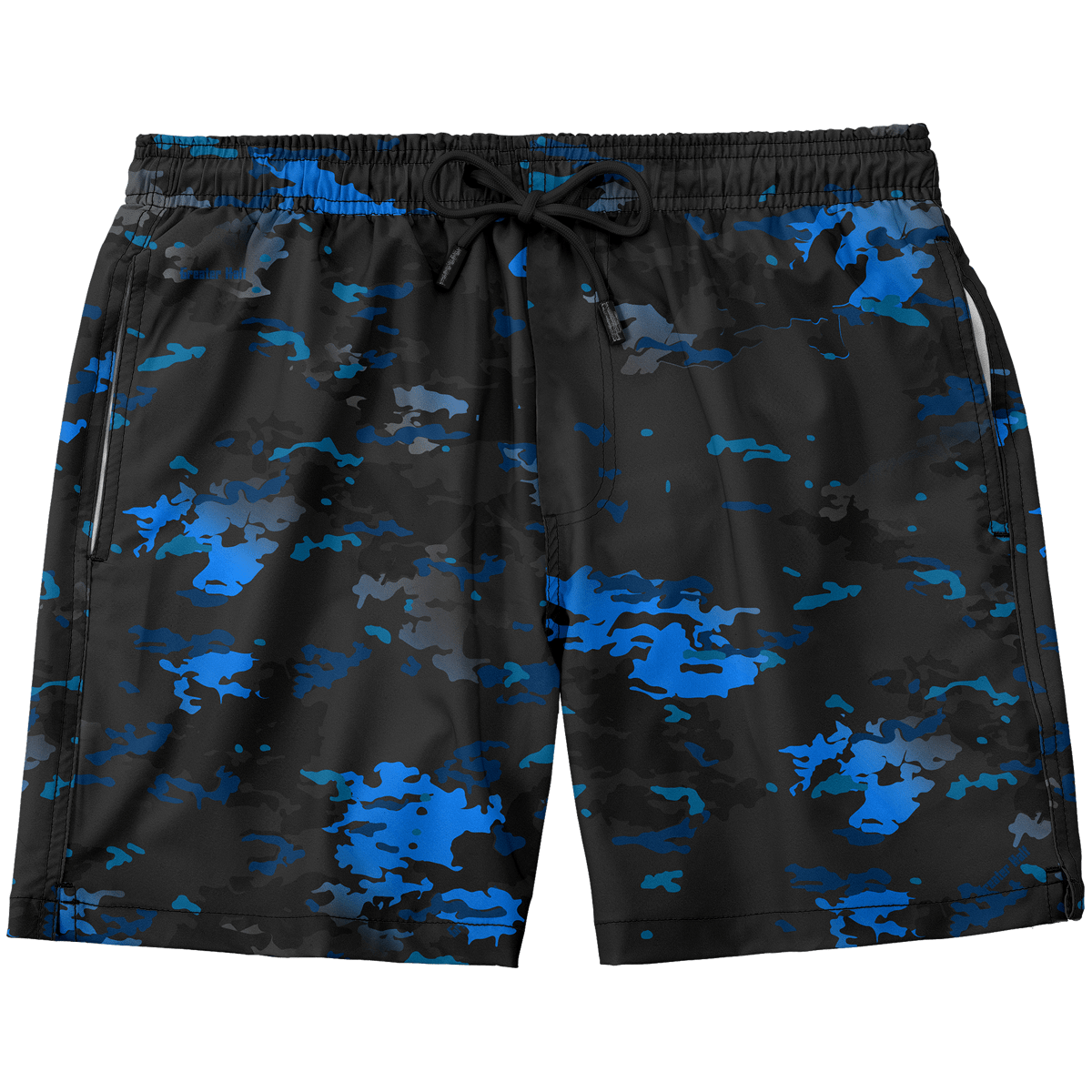 Blue Camo Swim Trunk Greater Half S Standard Length (7" Inseam) Blue