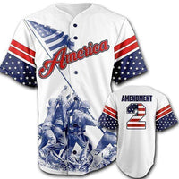 Thumbnail for Patriotic America Baseball Jersey Baseball Jersey Greater Half White S