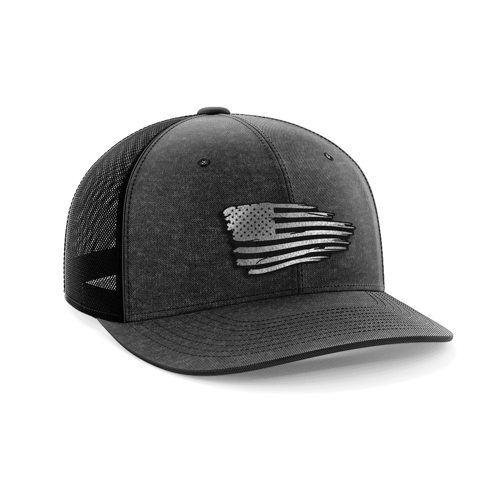Torn Flag Patch Hat Hat Greater Half Heather Black/Black Black Leatherette