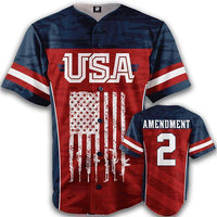 Thumbnail for Patriotic America Baseball Jersey Baseball Jersey Greater Half Red S