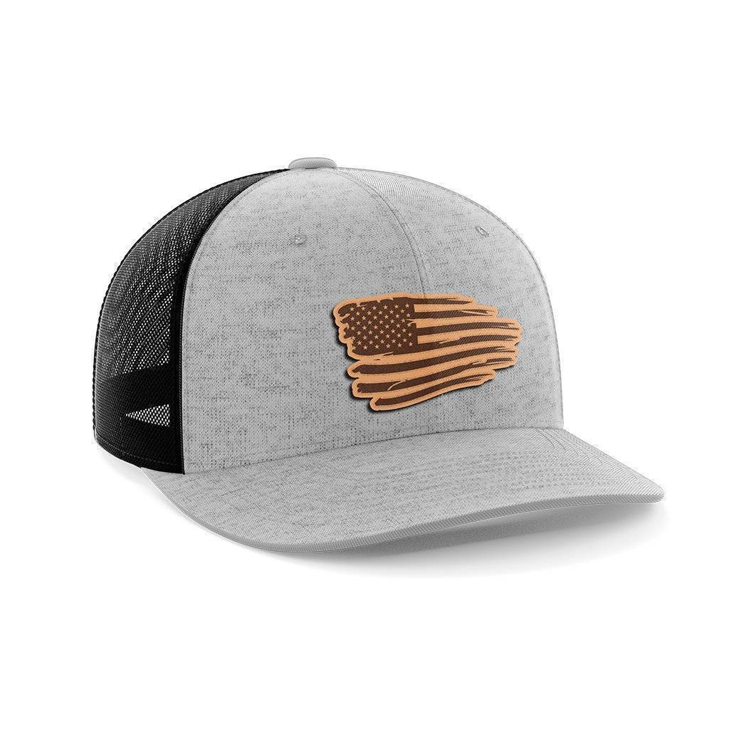 Torn Flag Patch Hat Hat Greater Half Heather Grey/Black Genuine Leather