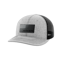 Thumbnail for USA Black Flag Woven Patch Hat Hat Greater Half Heather Grey/Black