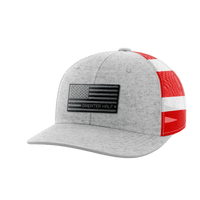 Thumbnail for USA Black Flag Woven Patch Hat Hat Greater Half Heather Grey/Flag
